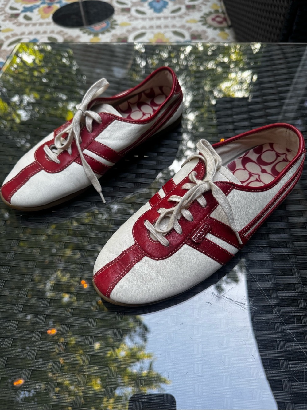 Vintage Coach Ellie P506 Red & White Womens Sneakers - Picture 2 of 6